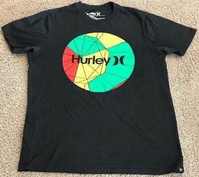 Hurley Circle Logo - HURLEY SURF TRIBAL Pattern Circle Logo Black T Shirt Mens Medium Euc ...