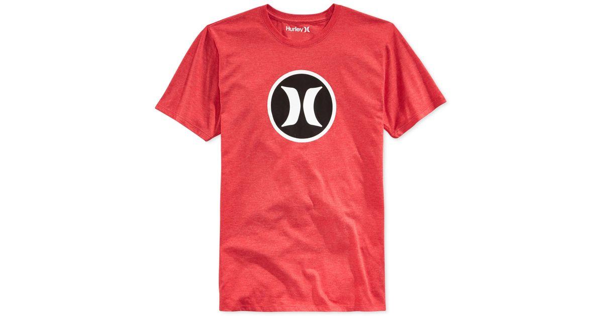 Hurley Circle Logo - Lyst - Hurley Circle Logo-graphic Premium T-shirt in Red for Men