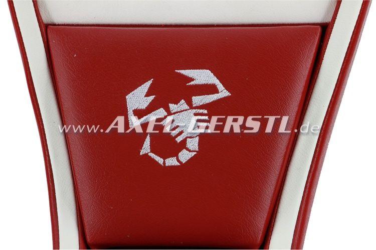 Red and White Scorpion Logo - Radio housing SCORPION red & white imitation leather cover Fiat