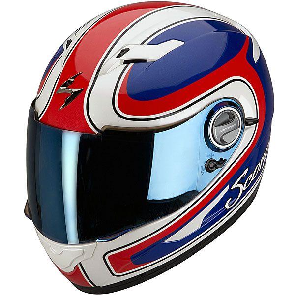 Red and White Scorpion Logo - Scorpion Exo-500 Air Classico - Blue / Red / White - FREE UK DELIVERY