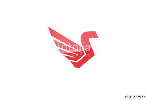 Red Swan Logo - Abstract Stylized Red Swan Logo Stock Image And Royalty Free Vector