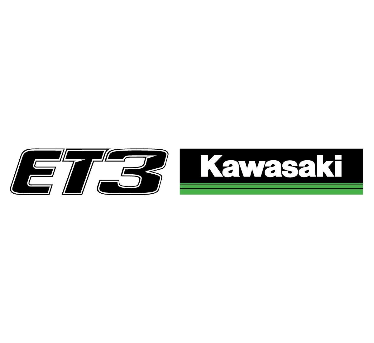Green Kawasaki Logo - ET3 and Kawasaki 3 Green Lines Side By Side Logos, 12