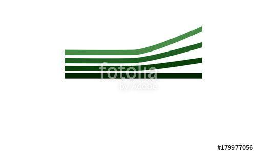 Green Lines Logo - A group of four thick Green lines rising to the right for use as a