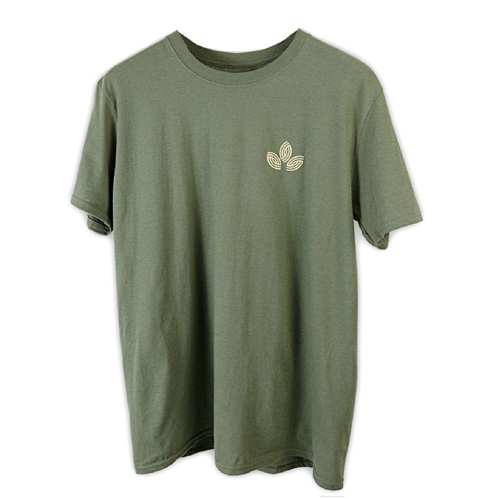 Grey with Lines Logo - Habitat Lines Logo (Green) T-Shirt