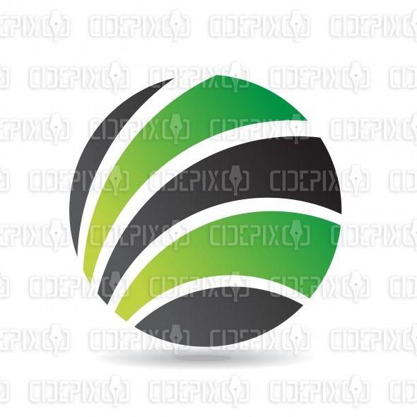 Green Lines Logo - abstract black and green lines round logo icon | Cidepix
