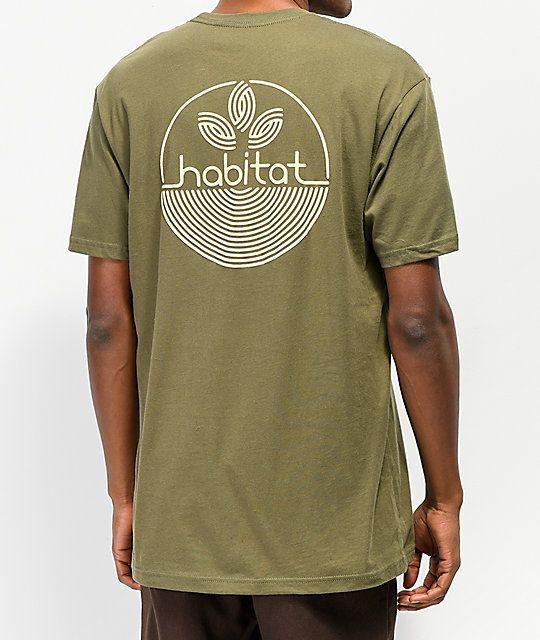 Green Lines Logo - Habitat Lines Logo Green T-Shirt | Zumiez