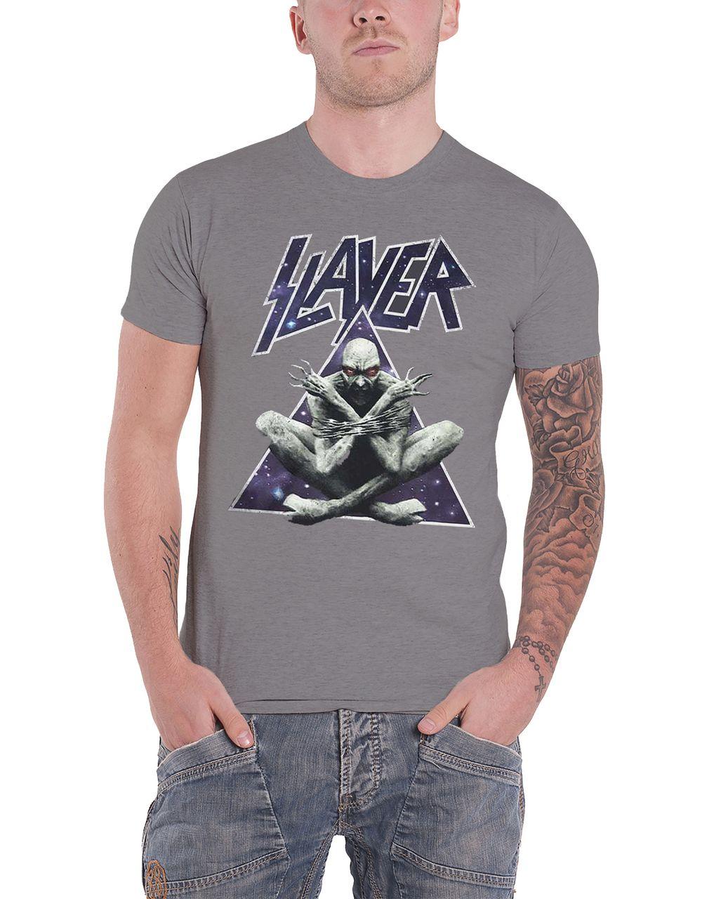 C Triangle T Logo - Slayer T Shirt Galaxy Triangle Demon Band Logo Mens Grey - Paradiso ...
