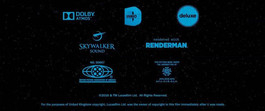 IATSE Dolby Stereo Logo - Rogue One A Star Wars Story Dolby Stereo D Skywalker Sound