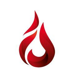 Red Flame Oil Logo - Great concept for icon drop and gas flame. simple and clean