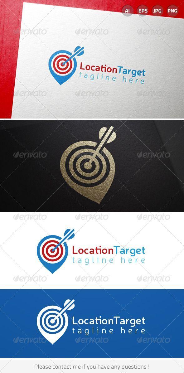 Black and White Bullseye Logo - Location targeting marketing bullseye arrow logo. Includes CMYK