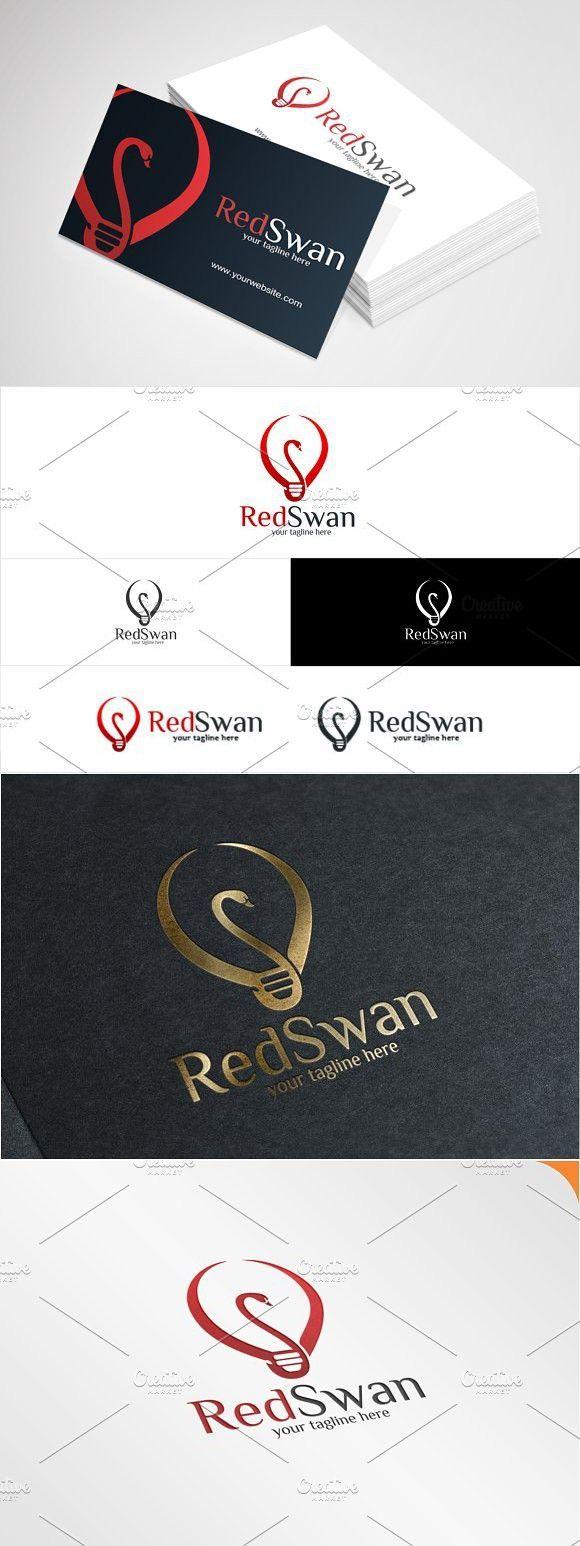 Red Swan Logo - Red Swan / lamp. Professional Design. Lamp logo