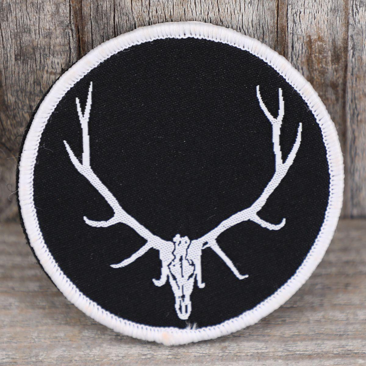 Black and White Bullseye Logo - Silvies Unit. Elk Antlers Black White Bullseye Patch