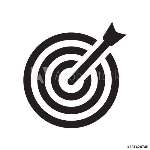 Black and White Bullseye Logo - Bullseye with target symbol icon. Trendy Bullseye with target symbol