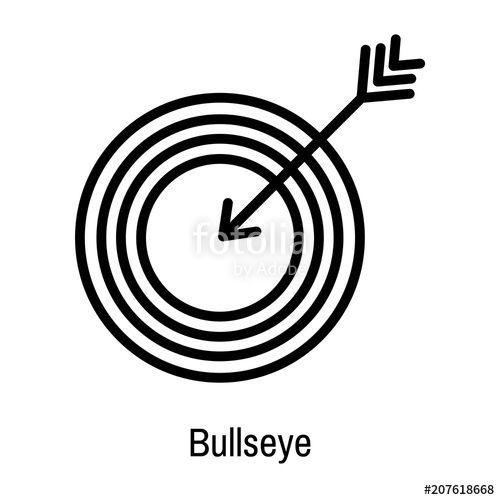 Black and White Bullseye Logo - Bullseye icon vector sign and symbol isolated on white background ...