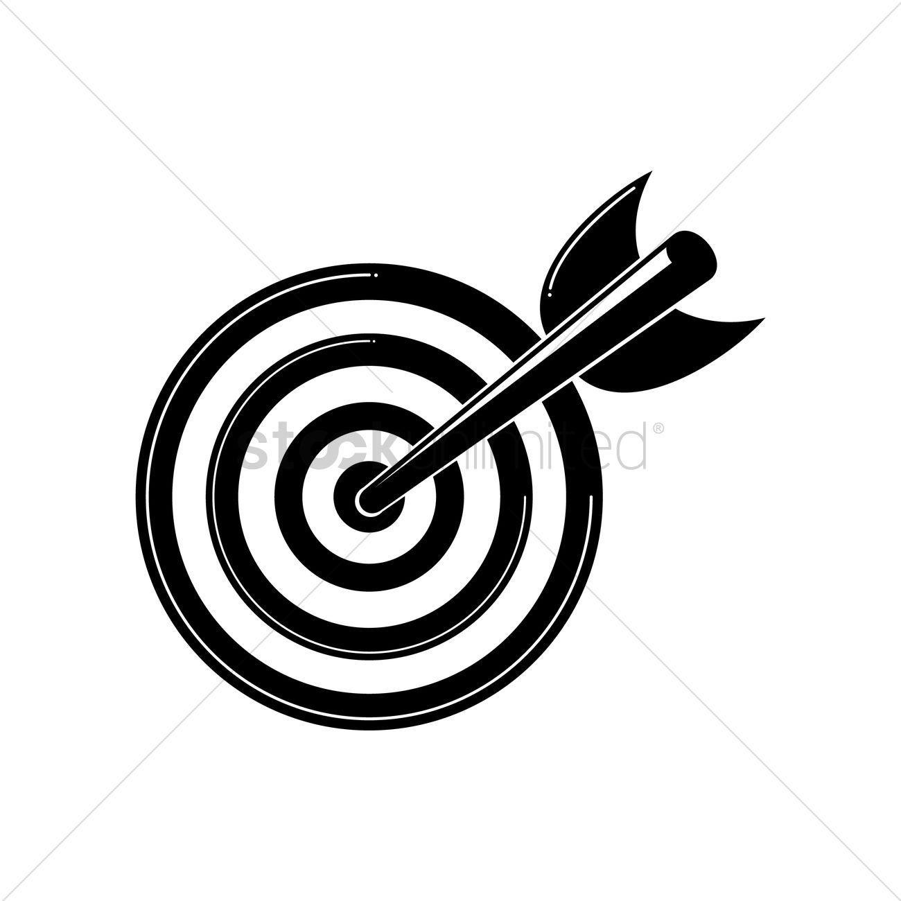 Black and White Bullseye Logo - Bullseye with arrow icon Vector Image