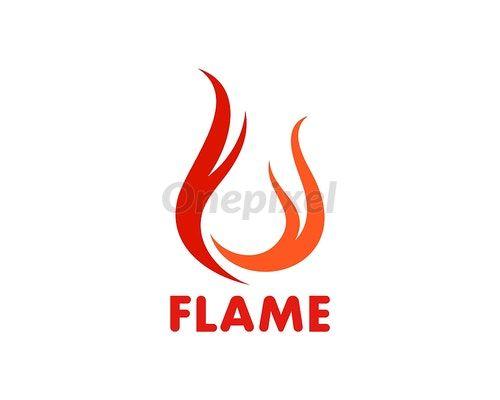 Red Flame Oil Logo - Fire flame Logo Template vector icon Oil, gas and energy