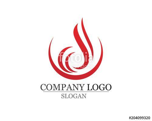 Red Flame Oil Logo - Fire flame Logo Template vector icon Oil gas and energy