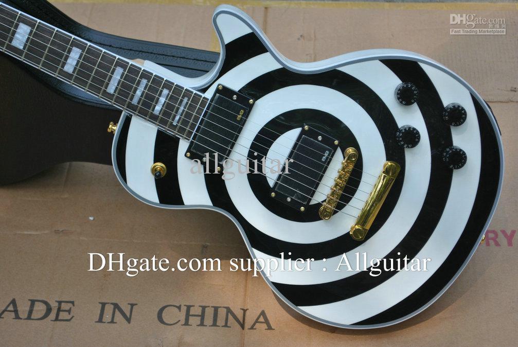 Black and White Bullseye Logo - Custom Black White Bullseye Electric Guitar China Guitar Online with ...