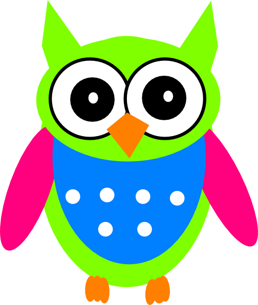 Purple and Green Owl Logo - Green Pink Turquoise Owl Clip Art clip art
