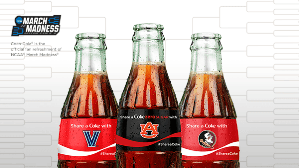 Coke Bottle Logo - Share a Coke' Bottles Featuring College Hoops Logos Make March ...