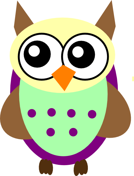 Purple and Green Owl Logo - Purple Green Brown Owl Clip Art clip art