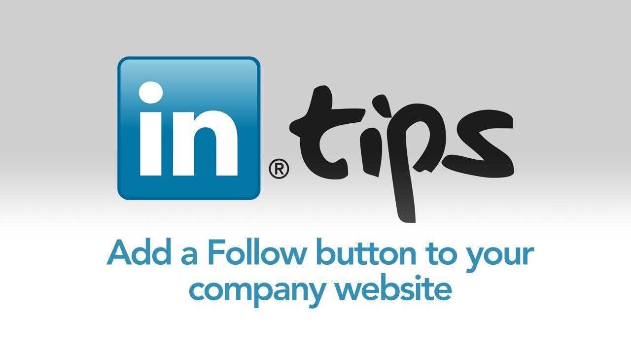 LinkedIn Email Logo - Add a LinkedIn Follow Button to Your Company Website - YouTube