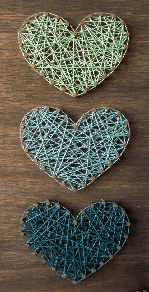 Three String of Hearts Logo - three hearts hombre choose your colors custom string art | شغل ...