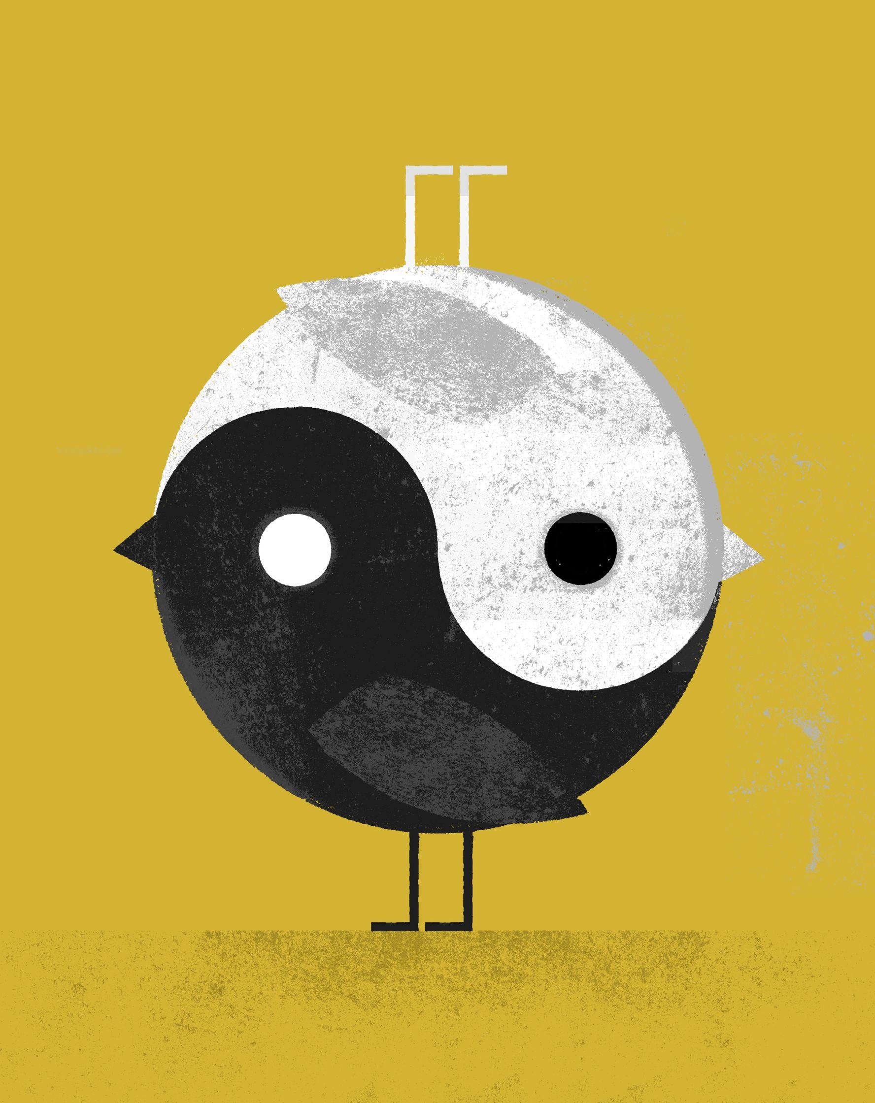 Ying Yang Bird Logo - Yin Yang Bird