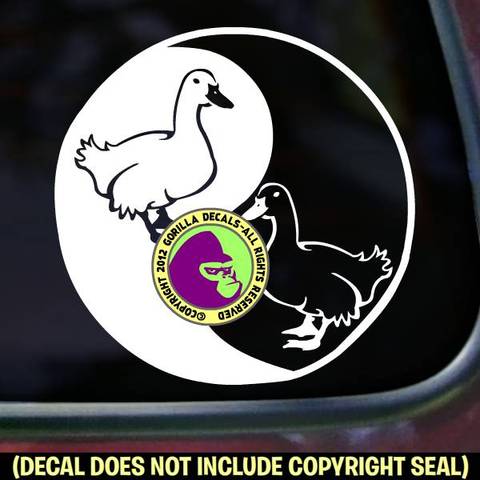 Ying Yang Bird Logo - YIN YANG DUCKS Bird Vinyl Decal Sticker