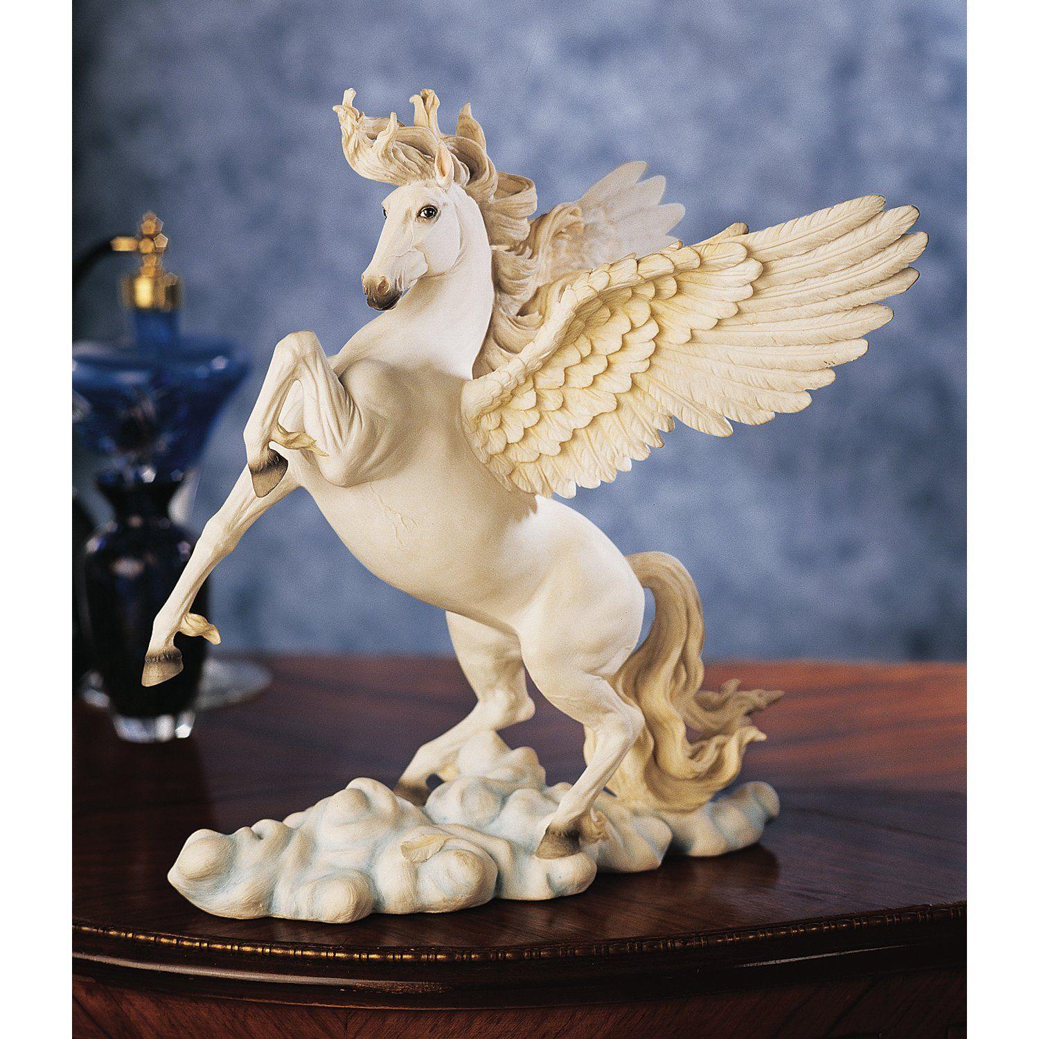 Opaque Flying Horse Logo - Design Toscano Pegasus Winged Horse Statue, 29 cm, Polyresin, Full