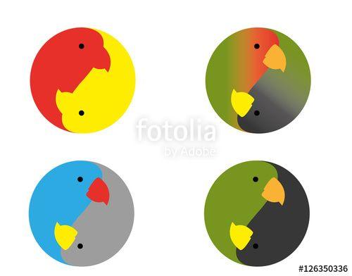 Ying Yang Bird Logo - Yin Yang Logo Lovebirds Parrots Stock Image And Royalty Free Vector
