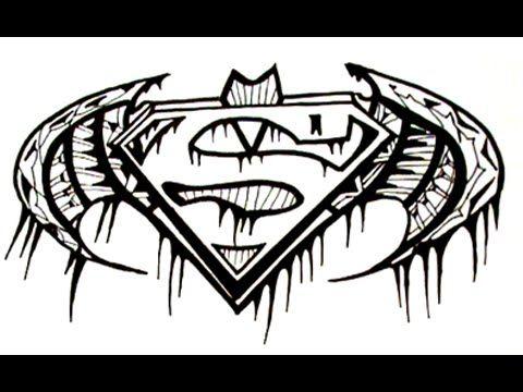 Tribal Superman Logo - How to Draw Tribal Superman Logo Tattoo - YouTube