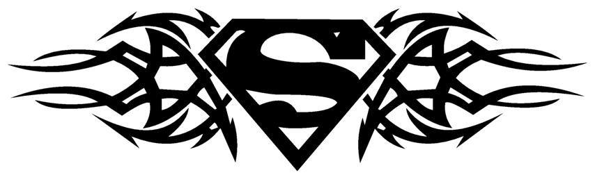 Tribal Superman Logo - Superman Tribal Decal Sticker