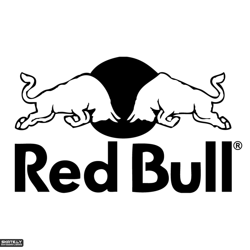 Black White and Red Bull Logo - Red Bull Energy Drink < Skately Library