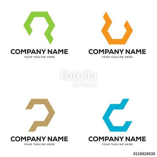Q and U Letter Logo - initial letter logo c, p, q, u geometric logo concept. minimalist ...