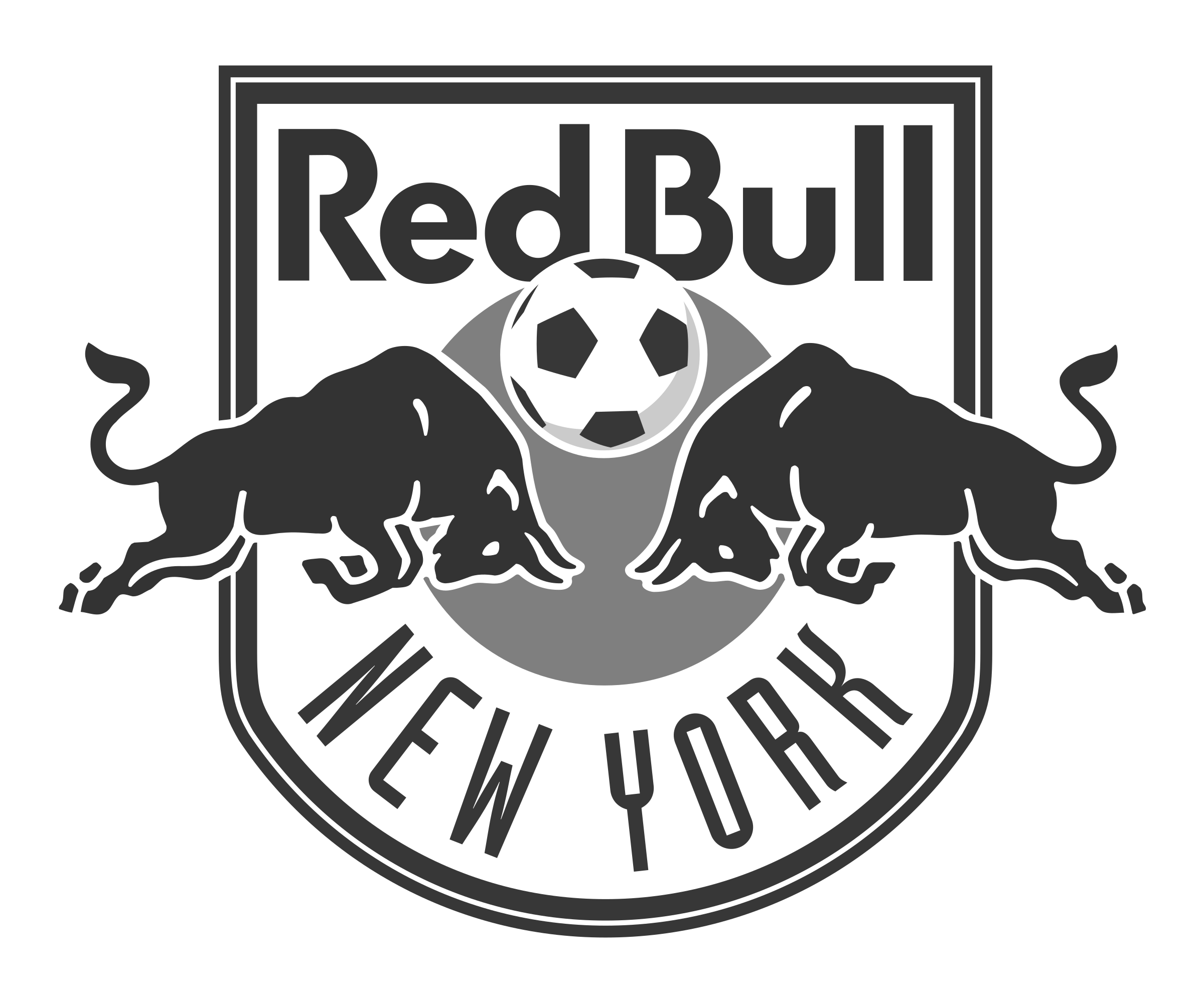 Black White and Red Bull Logo - New York Red Bulls Logo PNG Transparent & SVG Vector