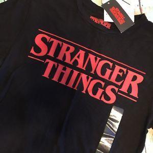 Small Netflix Logo - Stranger Things Netflix Mens Small S Classic Black T Shirt Top Red