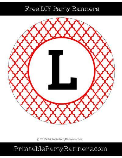 Red Circle White L Logo - Red and White Circle Moroccan Tile Capital Letter L