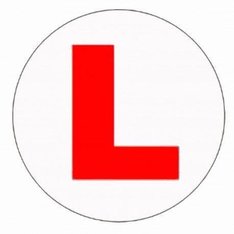 Red Circle with White L Logo - round red & White l board learning driver sticker 4.5 x 4.5 inch ...