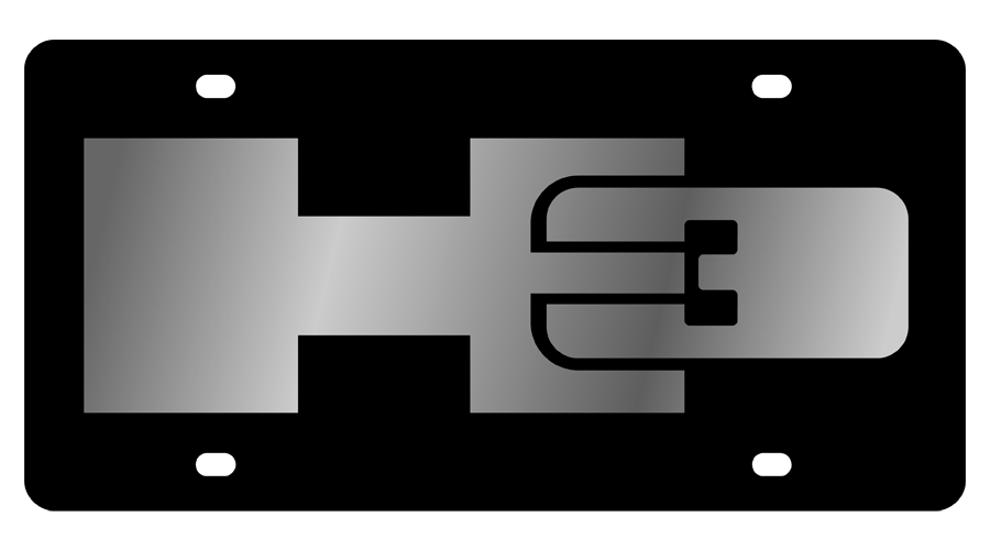 Hummer H3 Logo - Hummer Steel License Plate Logo, Frames