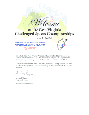 Printable WV Logo - Wv Challenged Sports - Fill Online, Printable, Fillable, Blank ...
