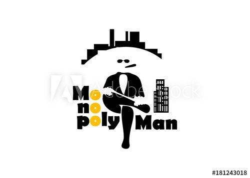 Black and Yellow Man Logo - Illustration - logo in black - yellow colors-Monopoly Man - Buy this ...