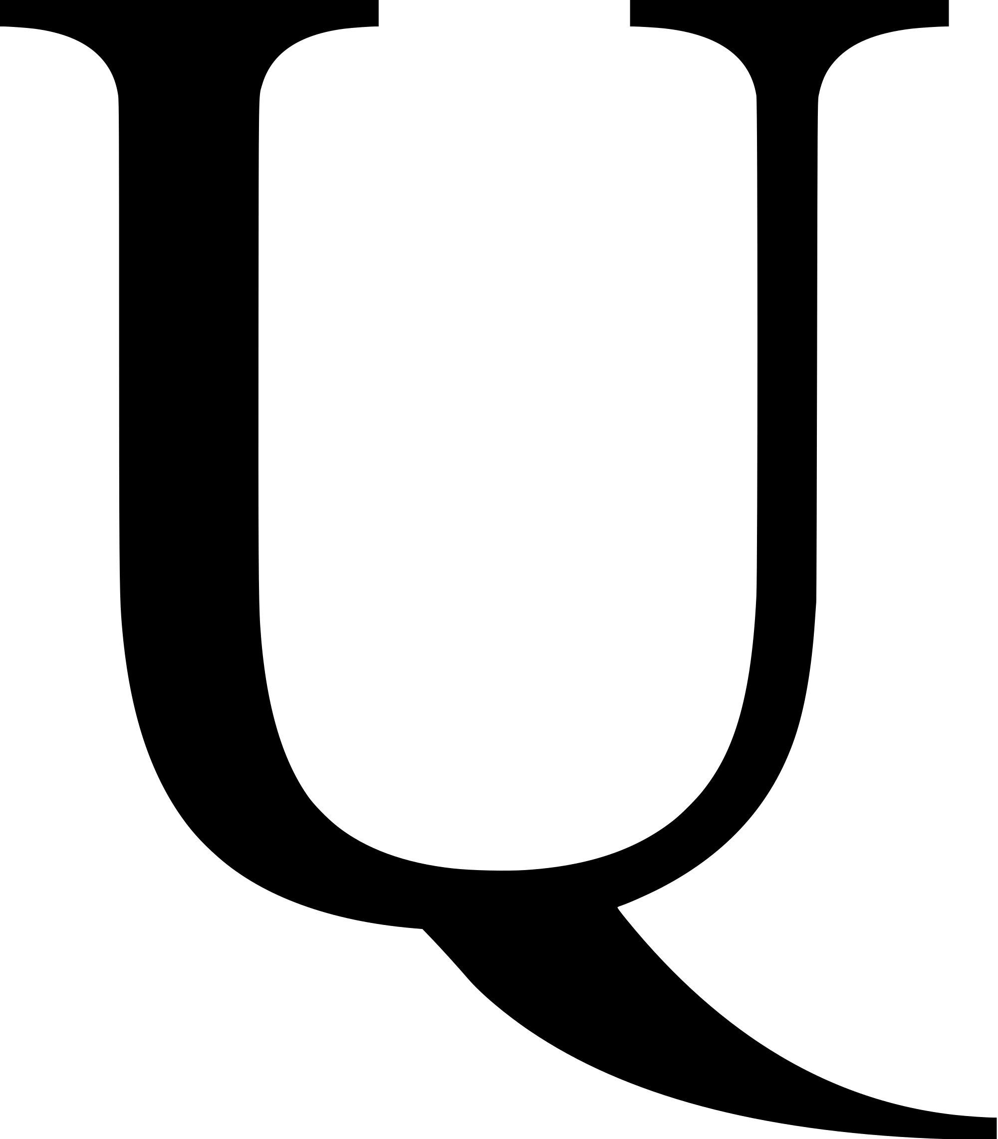 Q and U Letter Logo - File:Latin capital letter U with Q-tail.svg - Wikimedia Commons