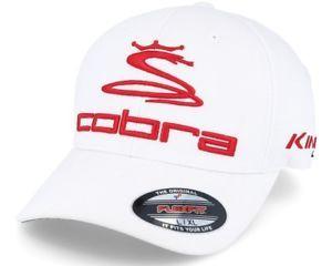 White Red L Logo - New Cobra Golf Tour Pro Sport KING LTD Golf Cap Hat Flex Fit White ...