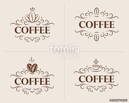 Vintage Coffee Logo - Fine luxury calligraphic coffee emblem, design, template, label