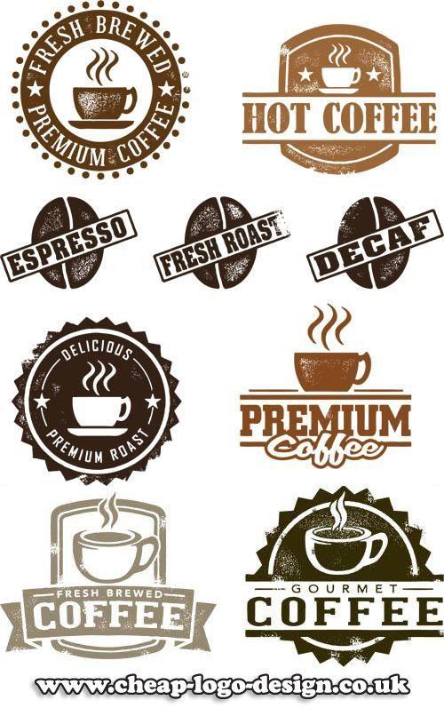 Vintage Coffee Logo - Estilo vintage café sellos | Logos | Coffee logo, Coffee shop logo y ...