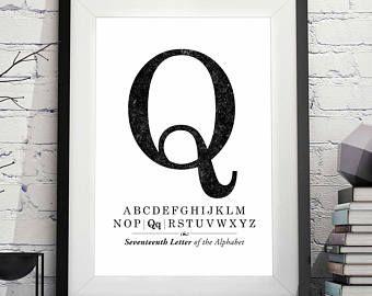 Q and U Letter Logo - Capital Letter U Monogram U Art U Letter Print Alphabet | Etsy