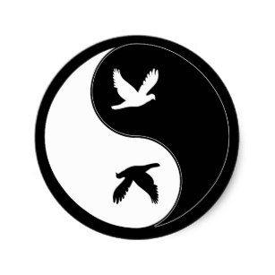 Ying Yang Bird Logo - Yin Yang Bird Stickers