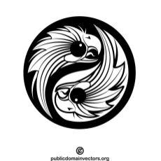 Ying Yang Bird Logo - Symbol Yin-Yang - Download at Vectorportal