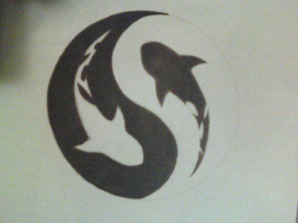 Ying Yang Bird Logo - yin+yang+fish+cross.+stitch | Shark Yin Yang Symbol Tattoo Design ...